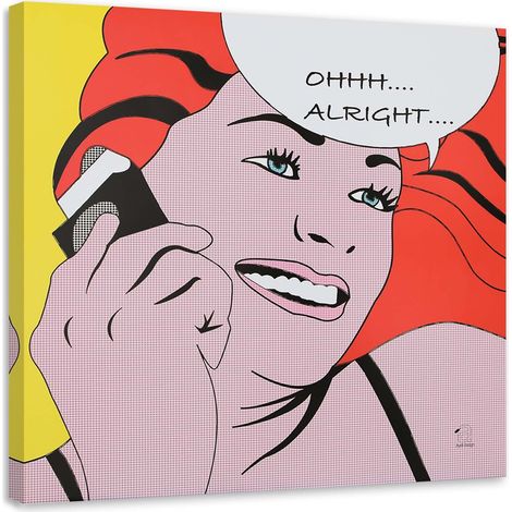 Tableau déco Pop Art Cartoon Téléphone 60x60 (1/5)