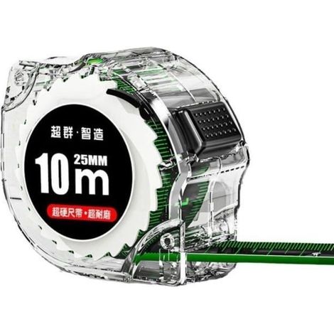 (Green)High Precision Fluorescent Steel Self-Locking Tape Measure Inkjet Box Meter Ruler Measuring Tool Expanded[u1856] (1/4)