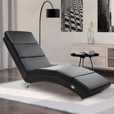 Fauteuil Ergonomique Simili Cuir noir. Idéale pour la relaxation et le bien-être (1/5)