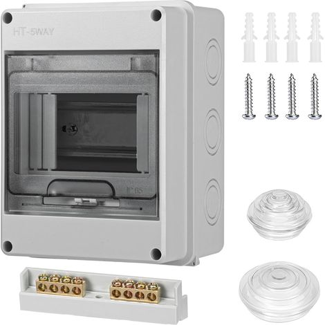 coffret Electrique Etanche,IP65 avec 1 rangée de 5 modules,tableau electrique,boitier etanche electrique exterieur,pour les jardins ou les espaces extérieurs, les bornes de recharge (1/5)