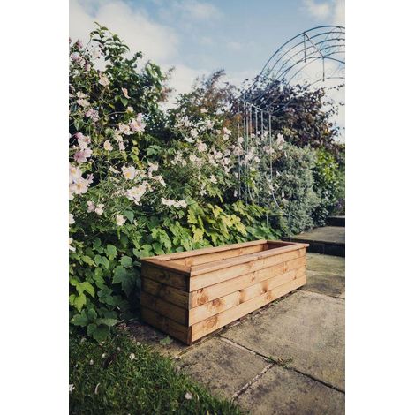 Valley Trough XL - Timber - L39 x W120 x H32 cm - Garden Planter - Fully Assembled (1/3)