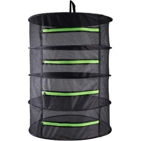 Séchoir à Plantes Cage De Séchage Suspendu Pliable en Maille 4 Couches Panier Porte-Sèche Filet de Rangement Herbe Fleurs Haricots (1/4)