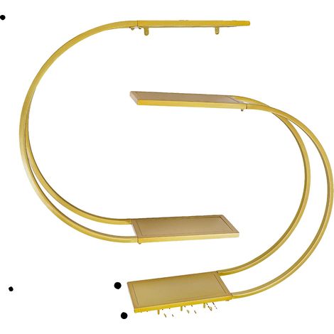Étagère à vin murale, 4 niveaux, design élégant, Or (1/2)