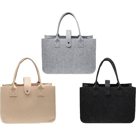 Foldable Felt Shopping Bags 30 x 20 x 18 cm Reusable Shopping Bags for Shopping, Work, Going, Picnics (1/5)