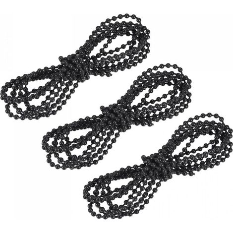 Aveugles Perlé Chaîne Cordon, 2,19 Yards 3Pcs Romain Vertical Rouleau Ombres pour Fenêtre Rideau Aveugles Rechange Pièces, Noir-LIAIKI (1/5)