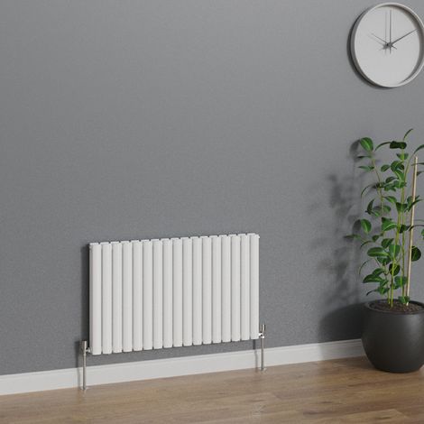 WarmeHaus Horizontal Oval Double Panel White Radiator 600x1003mm (1/5)
