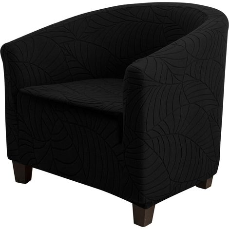 Jacquard-Stretch-Sesselüberzug, Spandex-Sesselschutz (Schwarz) (1/5)