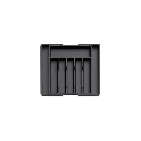 Plateau à couverts extensible 33–57 cm à 8 compartiments, organisateur de cuisine noir (1/5)