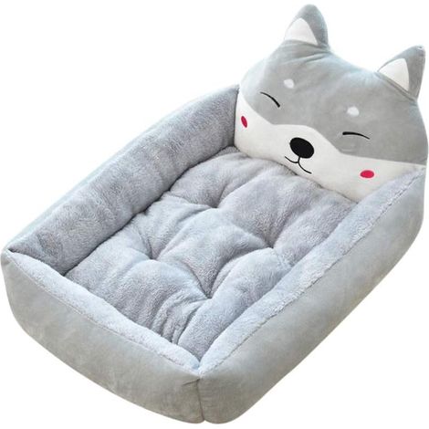 Haustierbedarf Hundebett Cartoon Kissen Kissen Abnehmbares waschbares Hundekissen Grau S