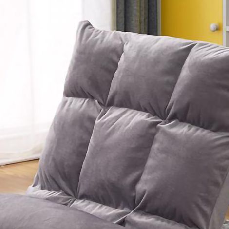 Canapé-lit pliable dos relevable pour salon, chambre, balcon, sol, coussin en tissu velours gris, 18 compartiments, taille XL, coussin lombaire offert (1/3)