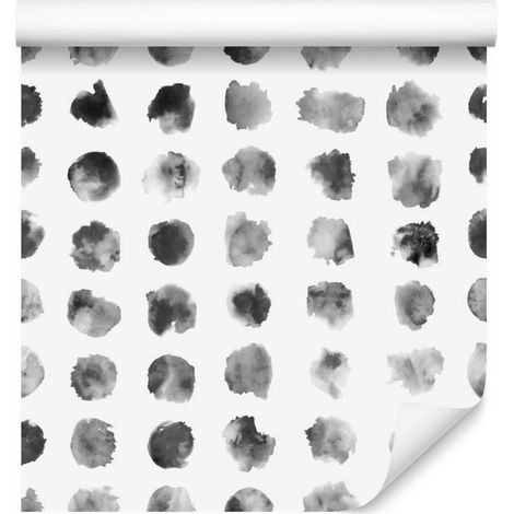 Papier peint à pois gris pour salon et chambre 50x1000 cm (1/5)