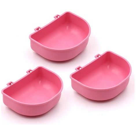 Lot de 3 gamelles suspendues en plastique pour animaux de compagnie (1/4)