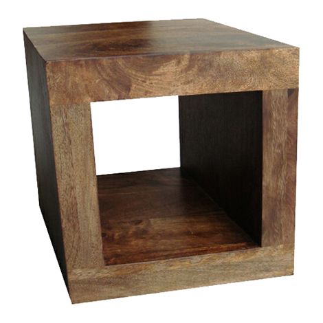 Dakota 1 Hole Display Unit - Mango Wood - L35 x W44 x H44 cm - Dark Finish