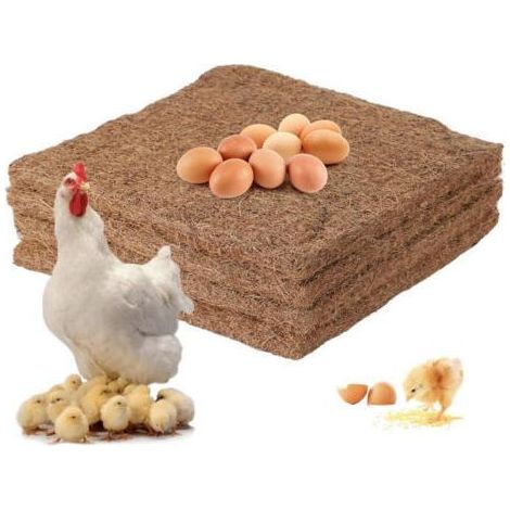 Braune Nistmatten für Hühner, 25 cm x 25 cm, 4er-Pack. Leicht zu reinigen, schützen diese Matten die Eier. (1/4)