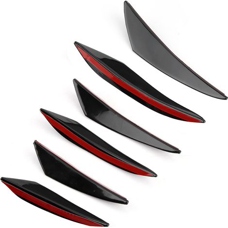 Lot de 6 baguettes de pare-chocs avant noires brillantes universelles (1/5)