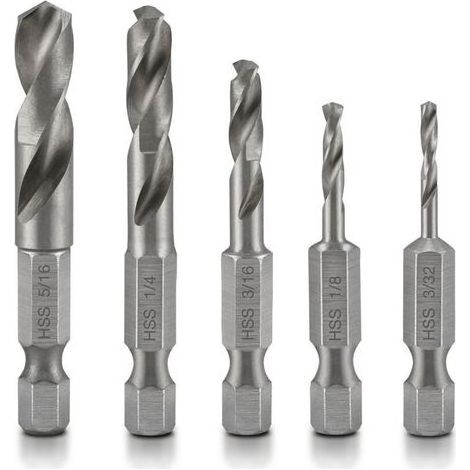 Lntyq 5pcs Coffret de Forets à Métaux 1/4\\ (1/4)