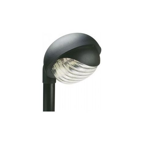 Testa-palo in termoplastico con diffusore in vetro stampato - Dimensioni: 60mm x 155mm - Alimentazione 230V - Potenza massima 60W nero (1/4)