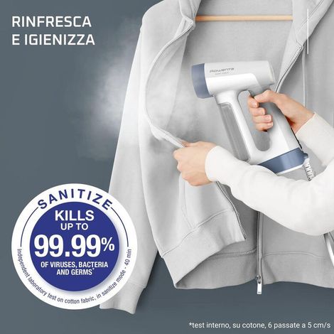 Rowenta Pure Force 2-in-1 DR8722 Défroisseur vapeur portatif 0,18 L 1800 W Blanc, Bleu (1/5)