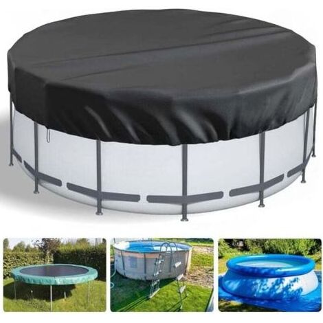 ALLIANDISUlisem Bache Piscine,BâChe Protection pour Piscine,BâChe De Piscine éTé Et Hiver avec,Tissu Oxford BâChe de Couverture de Piscine,Protection UV éTanche,Convient Aux Piscines Rondes (15FT) (1/4)