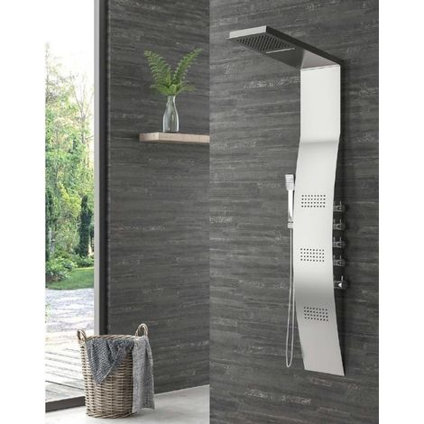 Colonne de douche hydromassante LEONORA en acier 150 cm