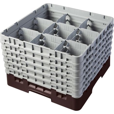 Casiers de lavage - 9 compartiments verres - Haut max 29.8 cm - 50 x 50 x 34.9 cm - Lot de 2 - Cambro
