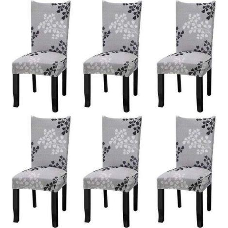 YMYNY Universal Stretch Dining Chair Covers, Autumn Leaves, 6 Pack