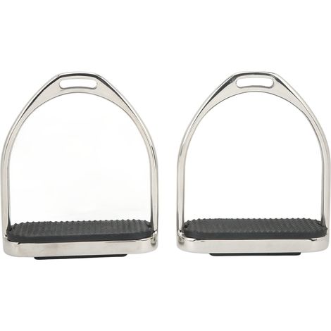Paire d'Étriers en Acier Inoxydable pour Équitation, Antidérapants et Légers, Accessoires pour Selle Équestre (1/5)