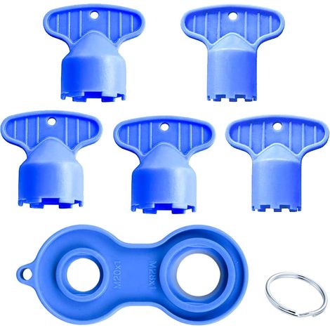 Lot de 5 clés pour aérateur de robinet Cache, tailles M 16,5/18,5/21,5/22,5/24, avec 1 clé pour aérateur de robinet de rechange pour aérateur de robinet économe en eau. (1/5)
