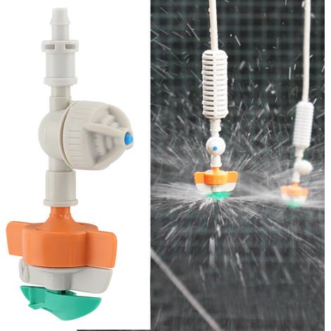 [JAMAIS UTILISÉ]Buse rotative 5 pièces + dispositif anti-goutte + tube capillaire 4/7 intérieur blanc connecté par poussée, angle d'élévation élevé, micro pulvérisation