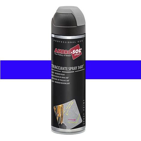 Peinture de traçage 500 ml avec diffuseur à 360 degrés Bleu fluorescent - V403BLUF - Ambro-sol - Bleu / Fluo (1/2)