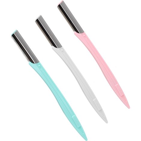 Lot de 3 tondeuses à sourcils pour femmes, lames en acier inoxydable, rasoir pour le visage et la mise en forme des sourcils (1/5)