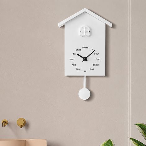 Horloge murale coucou maisonnette style scandinave blanc T60 blanc 1,2 kg – Livraison gratuite