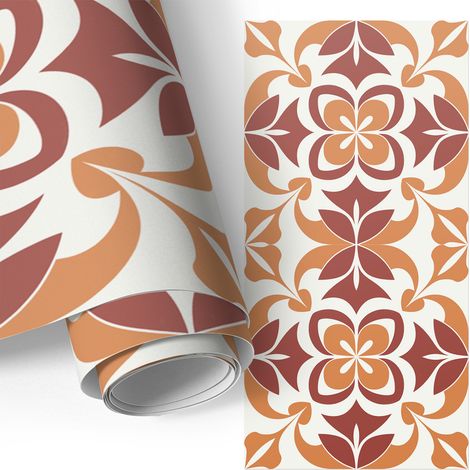 Möbel - Klebefolie - Möbelfolie - abwaschbare und selbstklebende Deko-Folie für Küche - Schrank -Tisch & Fensterbank - Blumenmuster 50x100 cm
