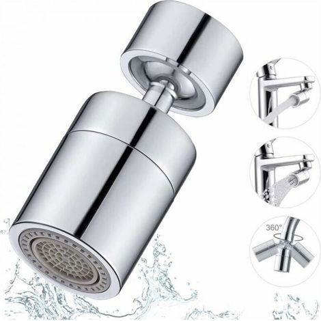 Kitchen Faucet Aerator, 360 Degree Rotation, Two-Stage Splash Guard Aerator, Faucet Aerator, Suitable for Kitchen Sink, Bathroom (80 Degree Swivel)