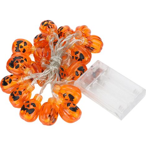 Guirlande lumineuse citrouille d'Halloween à piles, LED, pour décorations d'intérieur et d'extérieur (1/5)