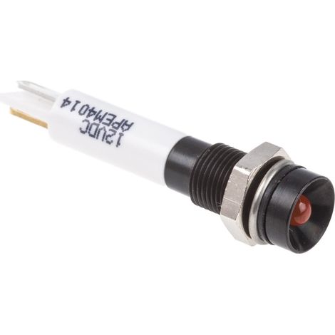 Voyant LED lumineux Orange RS PRO, dia. 6mm, 21.6 26.4V c.c., IP67 ( Prix pour 1 ) (1/2)