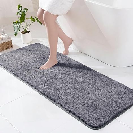 Mikrofaser-Badematte, 60 x 180 cm, Grau (1/5)