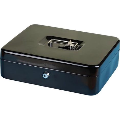 Caja fuerte，Práctica para guardar y transportar dinero en efectivo，Caja fuerte metálica，Caja de seguridad portátil，30249 cm，Negra (1/5)