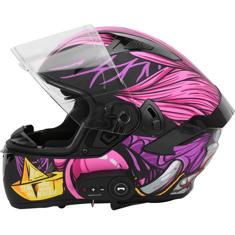 Casque intelligent Bluetooth intégral à double écran avec système mains libres, homologué DOT pour les motocyclistes. (1/5)