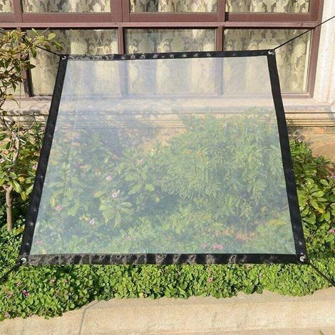 Bache Transparente imperméable Tissu de Film de Feuille de bache de Jardin PE avec/Oeillets et lanière Heavy Duty/Anti Gel/Anti-UV/Windproof Plant Isolation Canopy Cover for Greenhouse-1x1m (1/3)