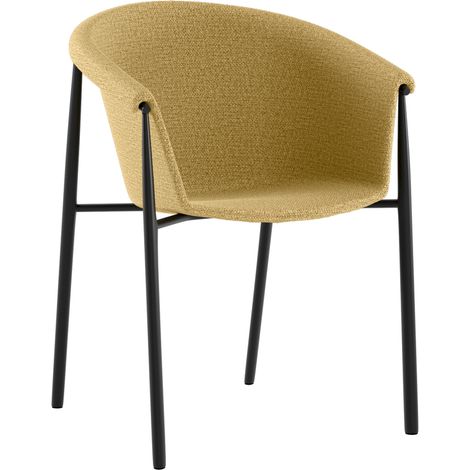 Nari - Sedia in tessuto giallo 2 pz (1/5)