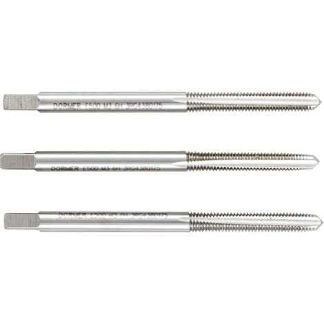 Dormer E500M3NO8 E500 HSS Coarse Tap Straight Flute 3mm Set of Three DORE50030SET