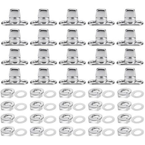 Tagtight 20Pcs Ovales Twist Verrouiller, D'Attaches à Verrouillage par Torsion de Qualité Marine, Œillet et Goujon à Bouton Tournant, pour Boutons Tournants de Fixation en Toile (1/5)