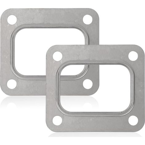 2pcs T4 Turbine Flange Gaskets, Silver Stainless Steel Turbo Turbine Inlet Gaskets for T4 T04E T66 T70 GT35 GT40 Turbochargers