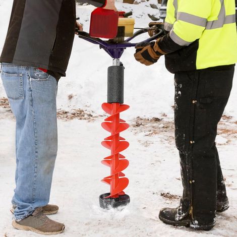 6" Ice Fishing Auger, Upgraded Electric Drill Nylon Auger Replacement Part, Heavy Duty Garden Auger Bit, Ice Fishing Auger Drill Bit Set, Ice Augers Red for Ice Fishing Planting (1/5)