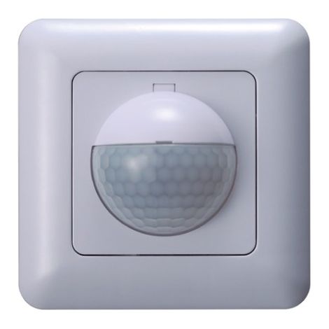 Détecteur de mouvement à encastrer 190° - Détection 10m, LED jusqu'à 200W, IP20