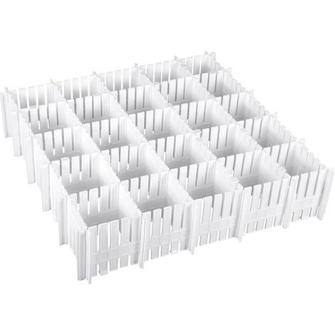 Séparateurs de tiroir réglables 12 pcs – Grille en plastique pour rangement vêtements, chaussettes, maquillage – Ajustables pour tiroirs de toutes tailles (1/5)
