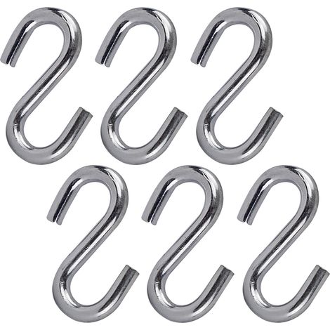 Universal S-Haken Metallhaken Küchenhaken 40 mm verzinkt max. 20 kg 6er Pack