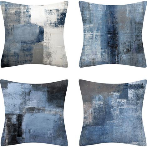 Housse de coussin 40x40 cm Lot de 4 housses de coussin décoratives pour canapé salon chambre (1/4)