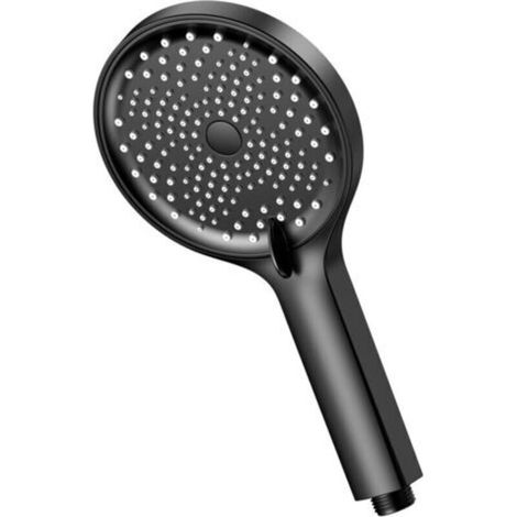 Water Saving Shower Head, High Pressure Shower Head, Large Water Saving Shower Head (130 mm Diameter) - with 3 Jet Types - High Pressure Hand Shower, Black, 9 l/min (1/4)